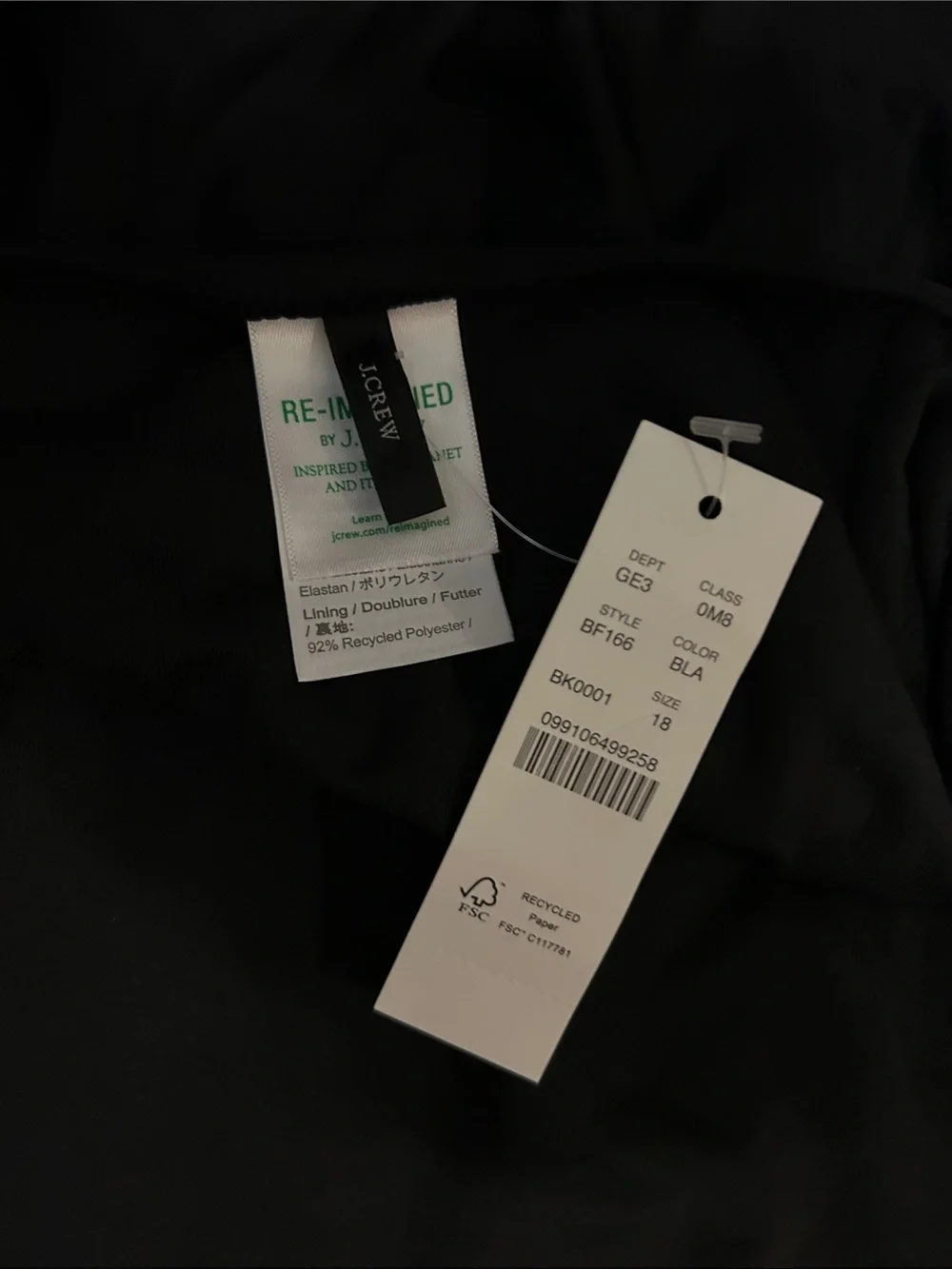 J. Crew Black womens' One-Piece Swimsuit with Bow Back